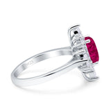 Vintage Style Oval Engagement Ring Simulated Cubic Zirconia 925 Sterling Silver