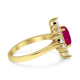 Vintage Style Oval Engagement Ring Simulated Cubic Zirconia 925 Sterling Silver