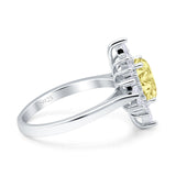 Vintage Style Oval Engagement Ring Simulated Cubic Zirconia 925 Sterling Silver