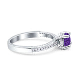 Solitaire Accent Wedding Ring Simulated Cubic Zirconia 925 Sterling Silver