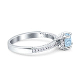 Solitaire Accent Wedding Ring Simulated Cubic Zirconia 925 Sterling Silver
