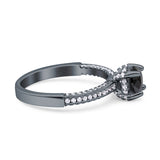 Solitaire Accent Wedding Ring Simulated Cubic Zirconia 925 Sterling Silver