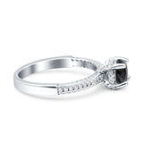 Solitaire Accent Wedding Ring Simulated Cubic Zirconia 925 Sterling Silver