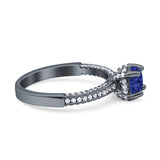 Solitaire Accent Wedding Ring Simulated Cubic Zirconia 925 Sterling Silver