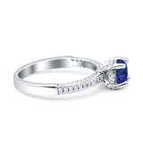 Solitaire Accent Wedding Ring Simulated Cubic Zirconia 925 Sterling Silver