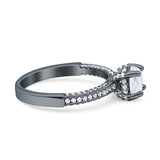 Solitaire Accent Wedding Ring Simulated Cubic Zirconia 925 Sterling Silver