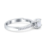 Solitaire Accent Wedding Ring Simulated Cubic Zirconia 925 Sterling Silver