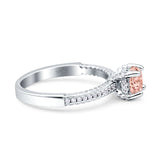 Solitaire Accent Wedding Ring Simulated Cubic Zirconia 925 Sterling Silver