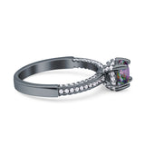 Solitaire Accent Wedding Ring Simulated Cubic Zirconia 925 Sterling Silver