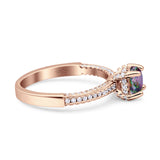 Solitaire Accent Wedding Ring Simulated Cubic Zirconia 925 Sterling Silver