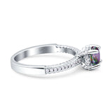 Solitaire Accent Wedding Ring Simulated Cubic Zirconia 925 Sterling Silver