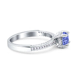Solitaire Accent Wedding Ring Simulated Cubic Zirconia 925 Sterling Silver