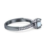 Solitaire Accent Wedding Ring Simulated Cubic Zirconia 925 Sterling Silver