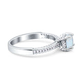 Solitaire Accent Wedding Ring Simulated Cubic Zirconia 925 Sterling Silver