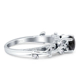 Vintage Style Floral Round Engagement Ring Cubic Zirconia 925 Sterling Silver