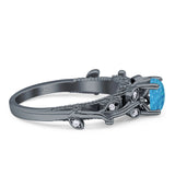 Vintage Style Floral Round Engagement Ring Cubic Zirconia 925 Sterling Silver