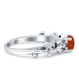 Vintage Style Floral Round Engagement Ring Cubic Zirconia 925 Sterling Silver