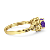 Art Deco Round Engagement Ring Cubic Zirconia 925 Sterling Silver