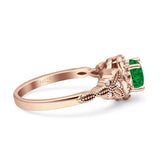 Art Deco Round Engagement Ring Cubic Zirconia 925 Sterling Silver