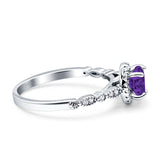 Halo Round Engagement Ring Cubic Zirconia 925 Sterling Silver