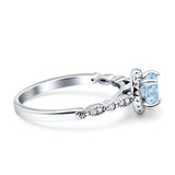 Halo Round Engagement Ring Cubic Zirconia 925 Sterling Silver