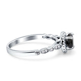 Halo Round Engagement Ring Cubic Zirconia 925 Sterling Silver