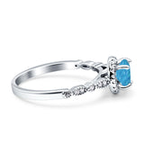 Halo Round Engagement Ring Cubic Zirconia 925 Sterling Silver