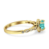 Halo Round Engagement Ring Cubic Zirconia 925 Sterling Silver