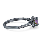 Halo Round Engagement Ring Cubic Zirconia 925 Sterling Silver