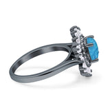 Floral Art Deco Round Engagement Ring Simulated Cubic Zirconia 925 Sterling Silver