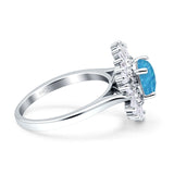 Floral Art Deco Round Engagement Ring Simulated Cubic Zirconia 925 Sterling Silver