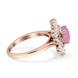 Floral Art Deco Round Engagement Ring Simulated Cubic Zirconia 925 Sterling Silver