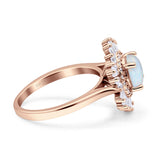 Floral Art Deco Round Engagement Ring Simulated Cubic Zirconia 925 Sterling Silver