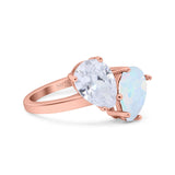 Teardrop Pear Art Deco Wedding Engagement Ring Simulated Cubic Zirconia 925 Sterling Silver