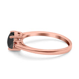 Art Deco Heart Three Stone Wedding Bridal Ring Ruby Simulated Cubic Zirconia 925 Sterling Silver