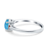 Art Deco Heart Three Stone Wedding Bridal Ring Ruby Simulated Cubic Zirconia 925 Sterling Silver