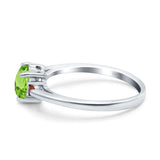 Art Deco Heart Three Stone Wedding Bridal Ring Ruby Simulated Cubic Zirconia 925 Sterling Silver