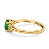 Art Deco Heart Three Stone Wedding Bridal Ring Aquamarine Simulated Cubic Zirconia 925 Sterling Silver