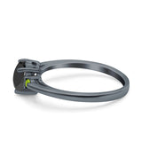 Art Deco Heart Three Stone Wedding Bridal Ring Peridot Simulated Cubic Zirconia 925 Sterling Silver