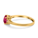 Art Deco Heart Three Stone Wedding Bridal Ring Pink Simulated Cubic Zirconia 925 Sterling Silver