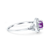 Art Deco Wedding Bridal Ring Marquise Design Round Simulated Cubic Zirconia 925 Sterling Silver