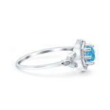 Art Deco Wedding Bridal Ring Marquise Design Round Simulated Cubic Zirconia 925 Sterling Silver