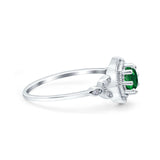 Art Deco Wedding Bridal Ring Marquise Design Round Simulated Cubic Zirconia 925 Sterling Silver