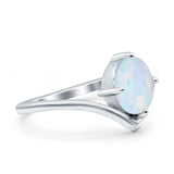 Simulated Cubic Zirconia V Art Deco Wedding Ring Oval 925 Sterling Silver