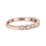 Half Eternity Band Marquise Round Simulated Cubic Zirconia 925 Sterling Silver (2.5mm)