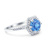 Art Deco Hexagon Wedding Bridal Ring Round Simulated Cubic Zirconia 925 Sterling Silver