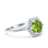 Art Deco Hexagon Wedding Bridal Ring Round Simulated Cubic Zirconia 925 Sterling Silver