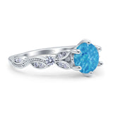 Vintage Style Round Bridal Wedding Engagement Ring Marquise Design Simulated Cubic Zirconia 925 Sterling Silver