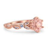 Vintage Style Round Bridal Wedding Engagement Ring Marquise Design Simulated Cubic Zirconia 925 Sterling Silver