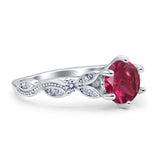 Vintage Style Round Bridal Wedding Engagement Ring Marquise Design Simulated Cubic Zirconia 925 Sterling Silver